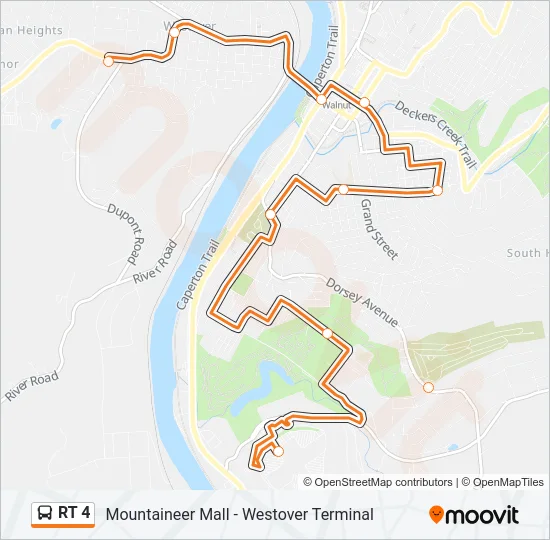 RT 4 Bus Line Map