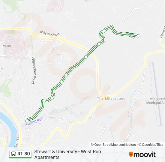RT 30 Bus Line Map