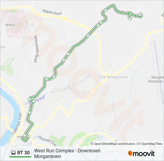 RT 30 Bus Line Map