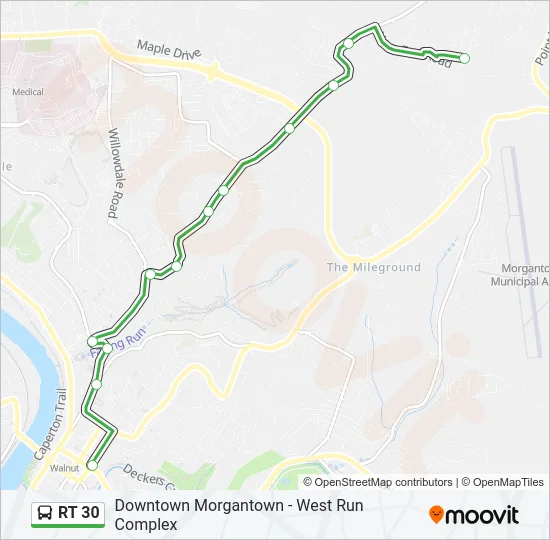 RT 30 Bus Line Map