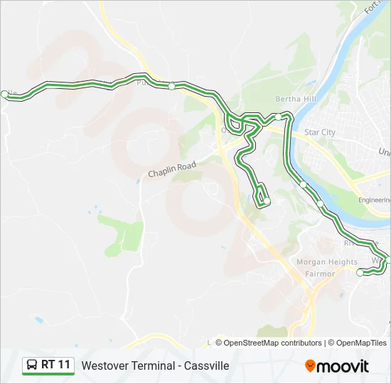 RT 11 Bus Line Map