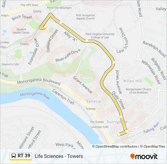 RT 39 Bus Line Map