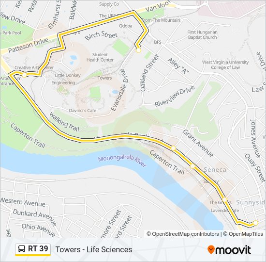 RT 39 Bus Line Map