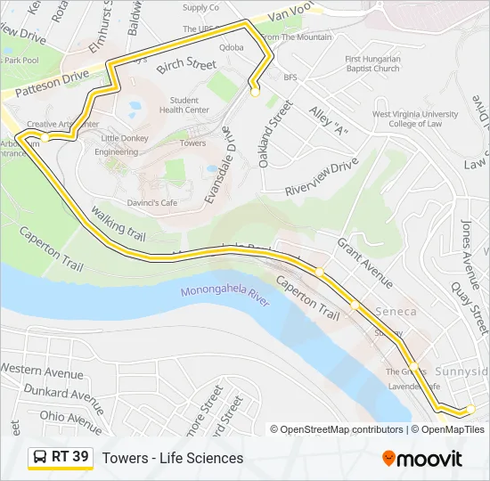 RT 39 Bus Line Map