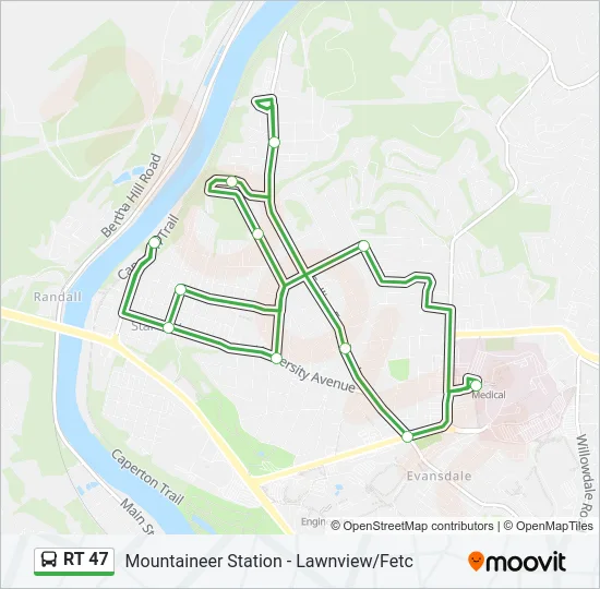 RT 47 Bus Line Map