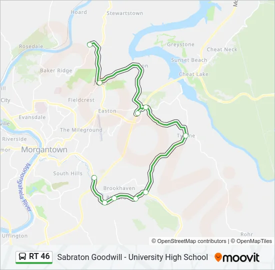 RT 46 Bus Line Map
