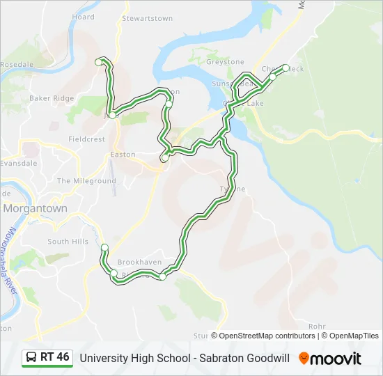 RT 46 Bus Line Map