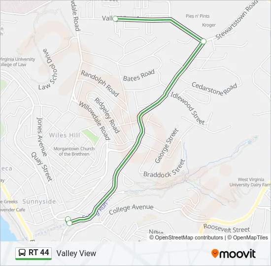 RT 44 Bus Line Map