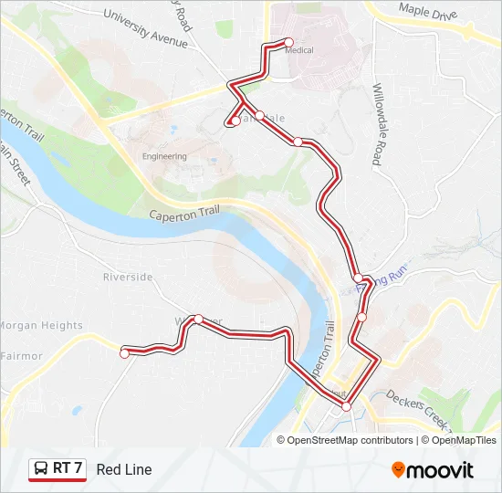 RT 7 Bus Line Map