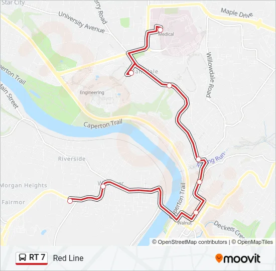 RT 7 Bus Line Map