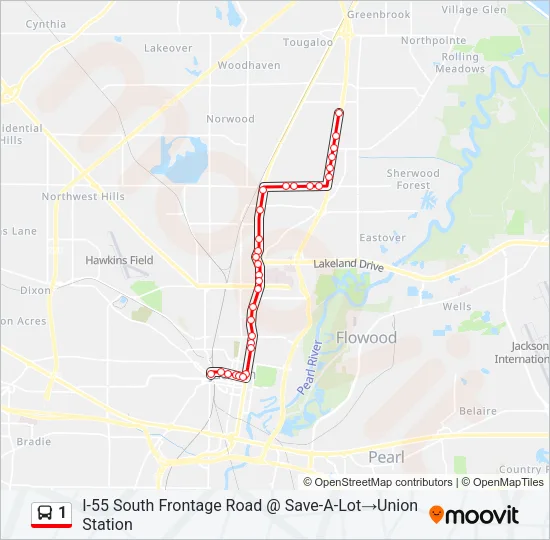 1 Bus Line Map