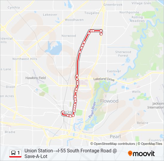 1 Bus Line Map
