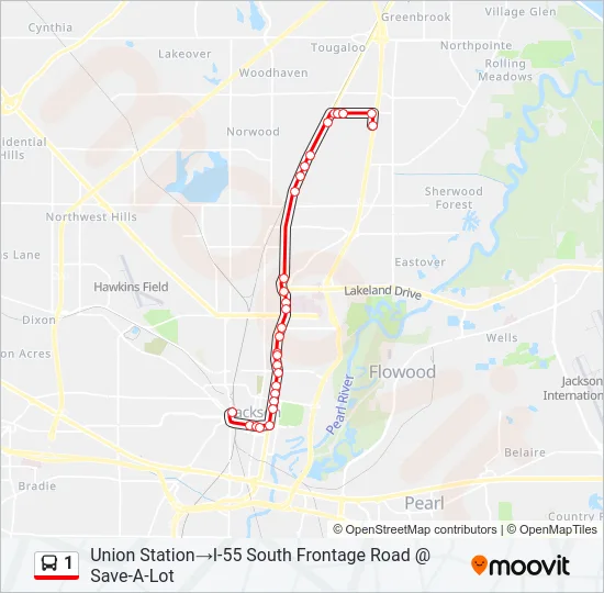 1 Bus Line Map