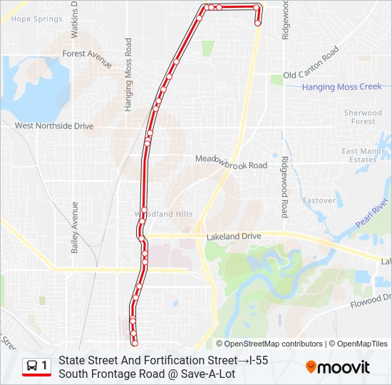 1 Bus Line Map