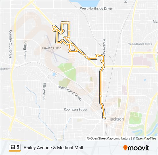 5 Bus Line Map