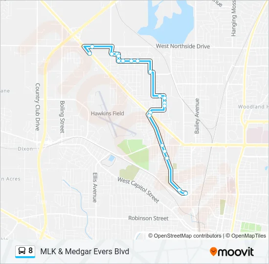 8 Bus Line Map