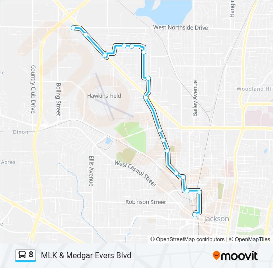 8 Bus Line Map