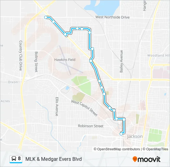 8 Bus Line Map