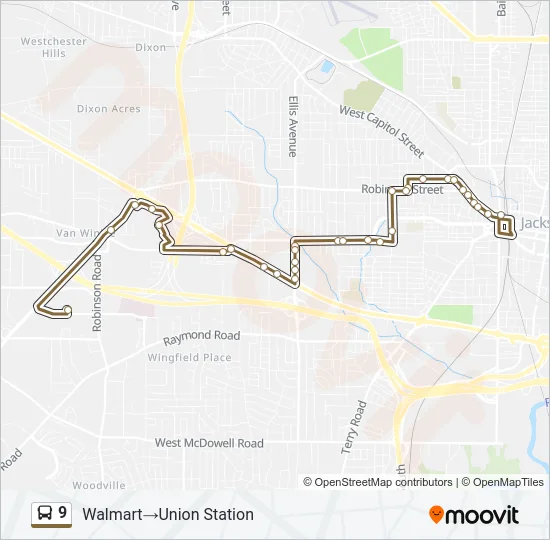 9 Bus Line Map