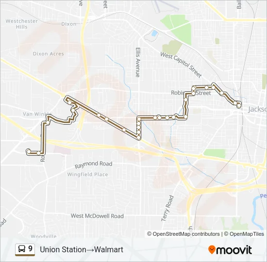 9 Bus Line Map