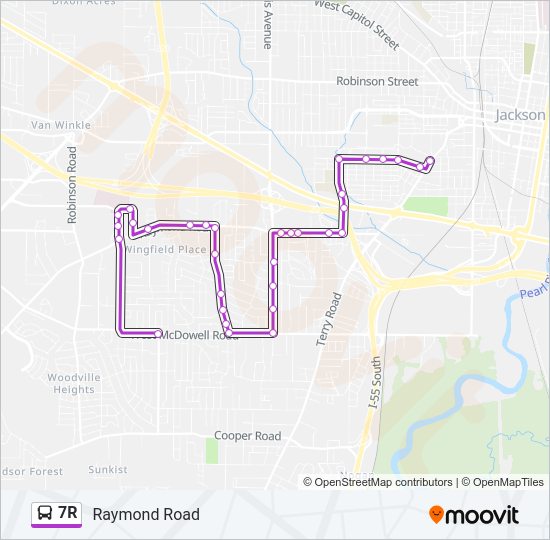 7R bus Line Map