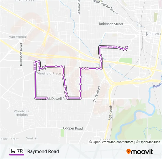 7R Bus Line Map