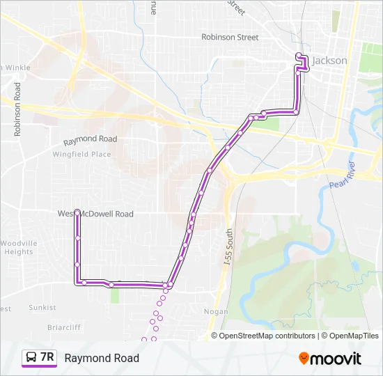 7R Bus Line Map