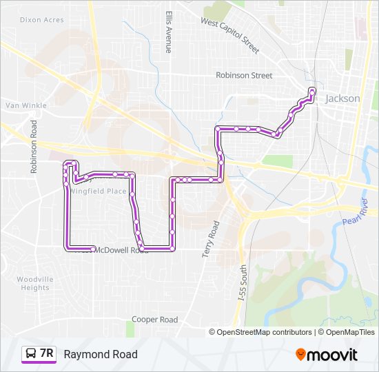 7R Bus Line Map