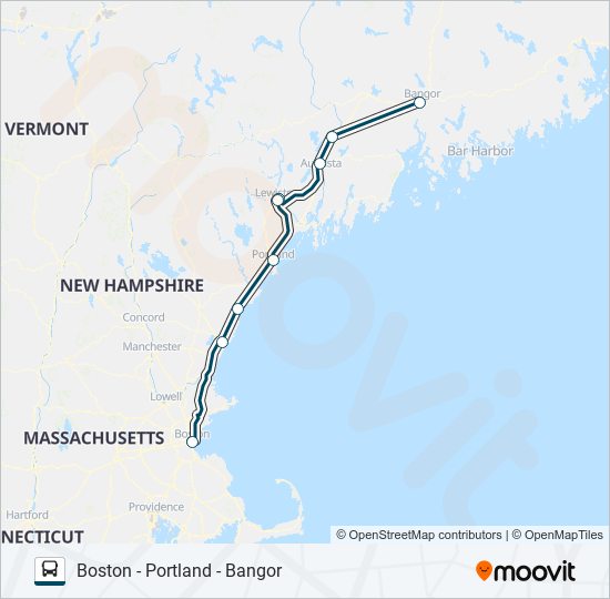 Mapa de GREYHOUND US0265S de autobús