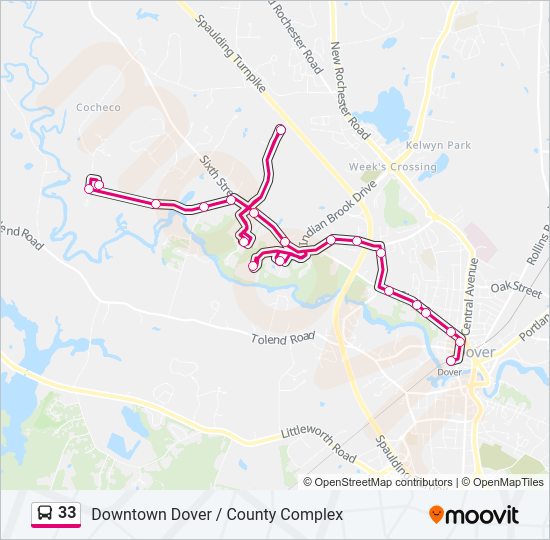 33 Bus Line Map