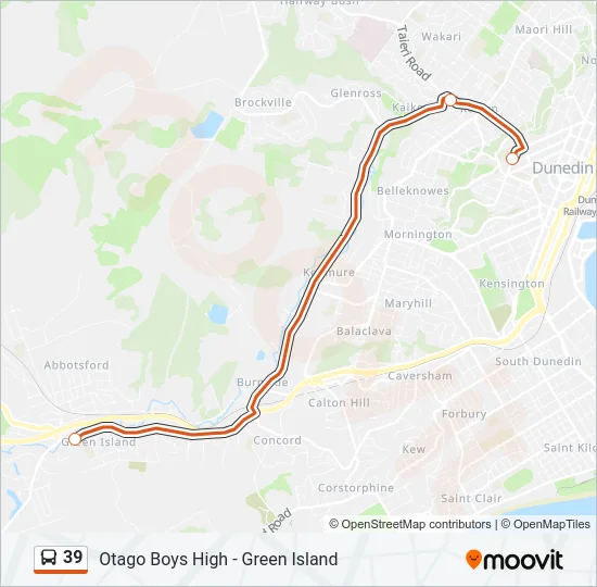 39 Bus Line Map
