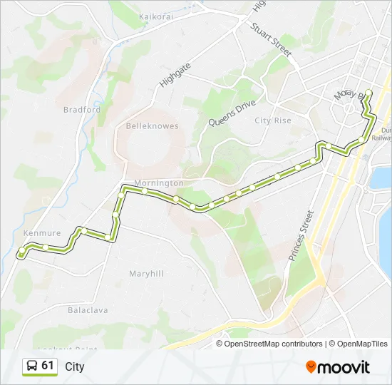 61 Bus Line Map