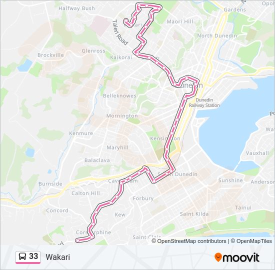 33 bus Line Map