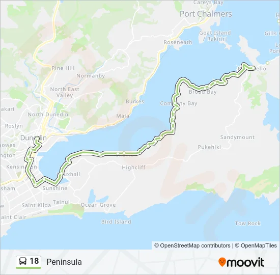 18 Bus Line Map