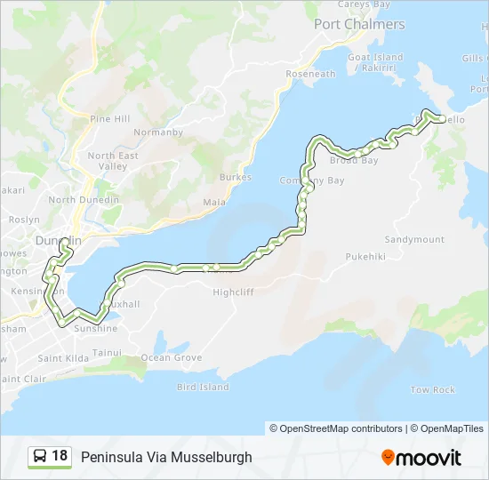 18 Bus Line Map