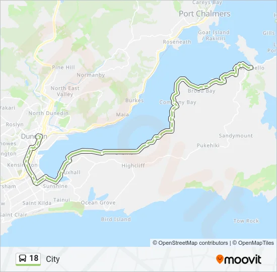 18 Bus Line Map