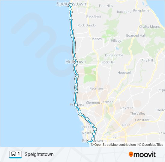 1 bus Line Map