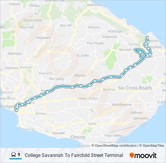 9 Bus Line Map