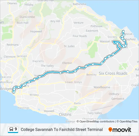 9 Bus Line Map