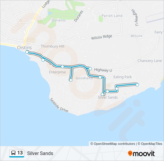 13 Bus Line Map