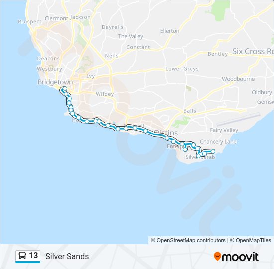 13 Bus Line Map