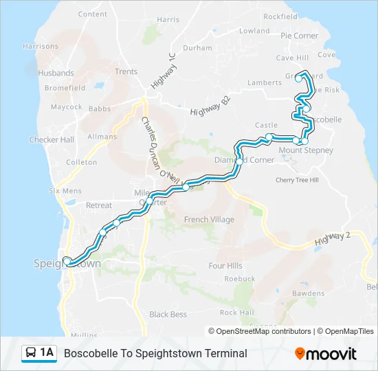 1A Bus Line Map