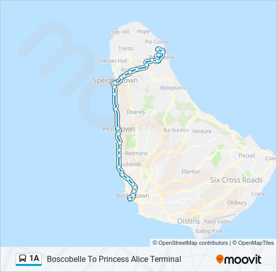 1A bus Line Map