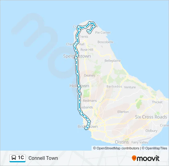 1C Bus Line Map