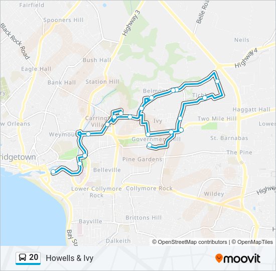 20 Bus Line Map