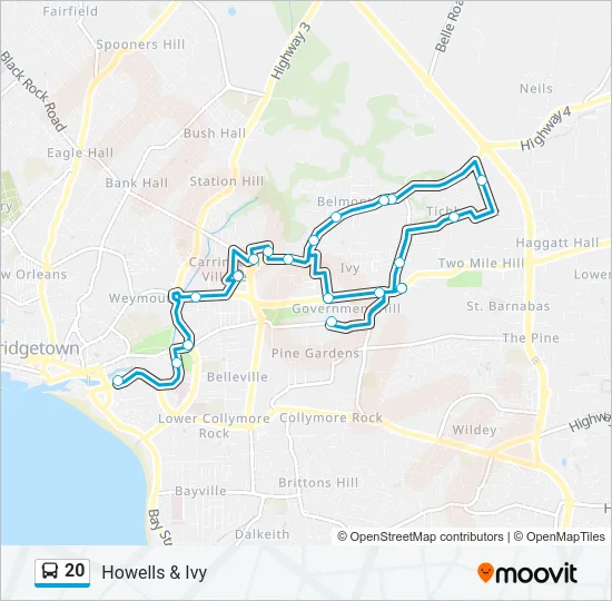 20 Bus Line Map