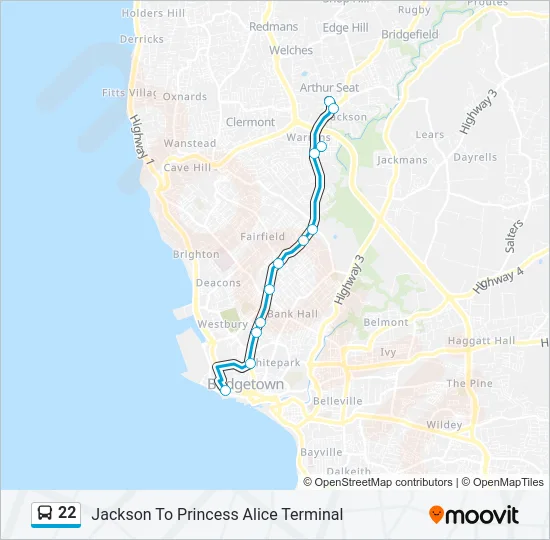 22 Bus Line Map