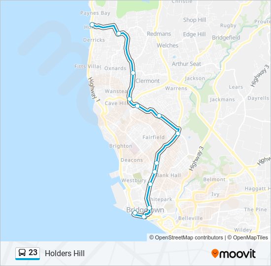 23 bus Line Map