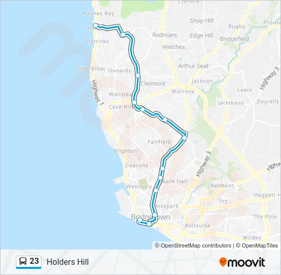 23 Bus Line Map