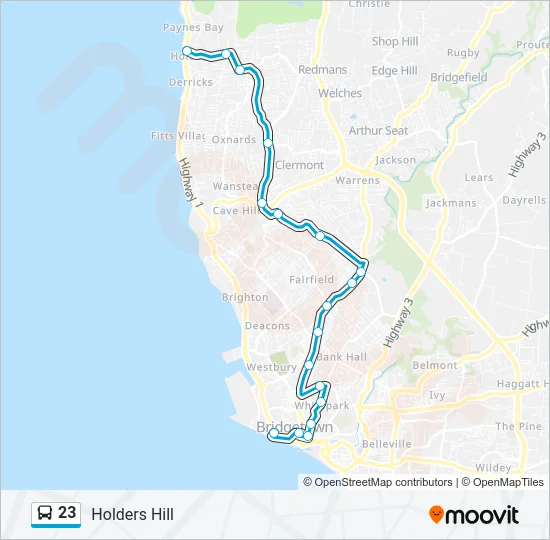 23 Bus Line Map